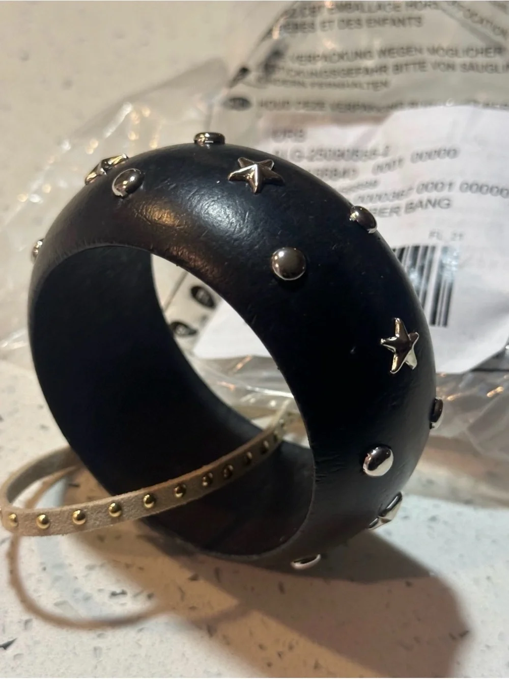 New! Stars & Dots studded wooden bangle bracelet by urban outfitters/ NWT